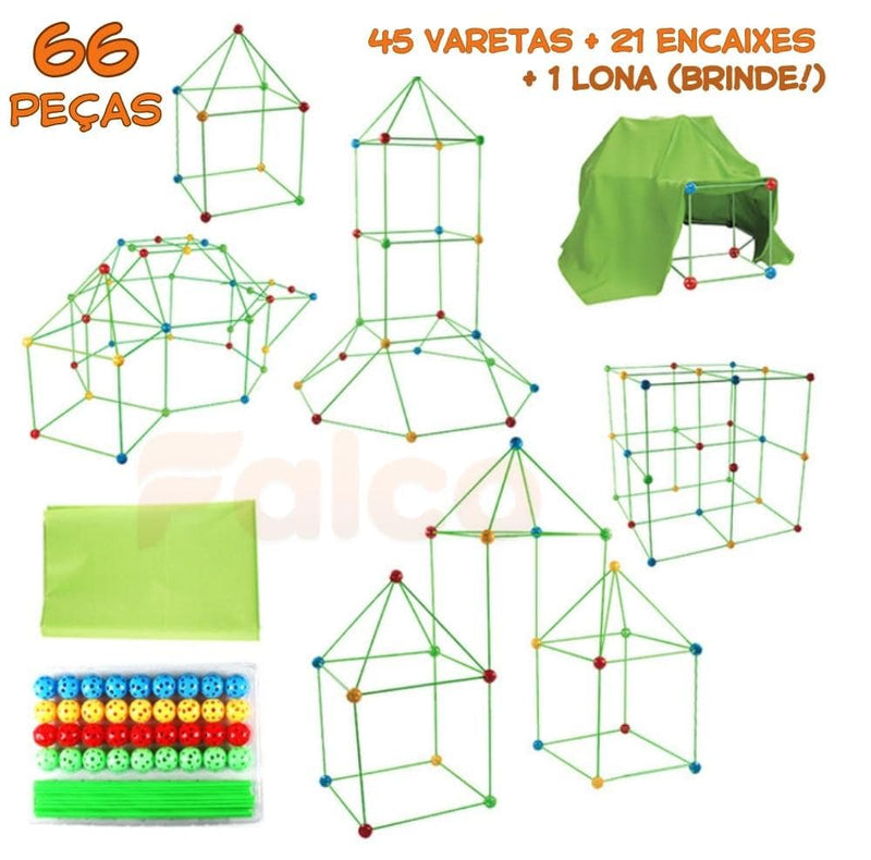 Kit de Construção Cabana Kids + Lona (BRINDE!) + Ebook Desenvolvimento Infantil (BRINDE!) - Startech Store