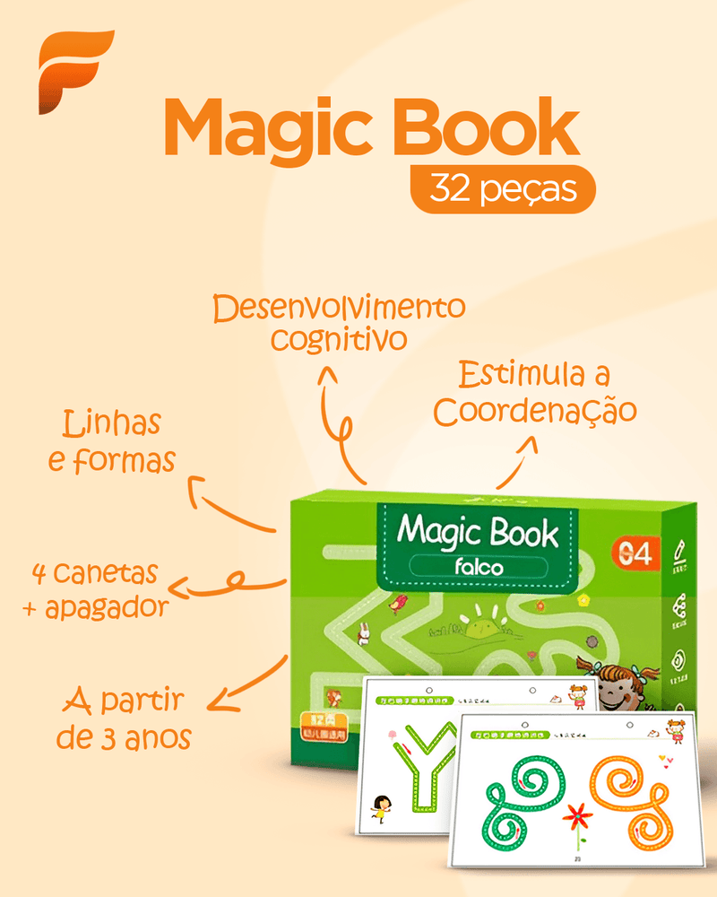 Caderno de Traço e Desenho Infantil Magic Book + Ebook Desenvolvimento Infantil (BRINDE!) - Startech Store