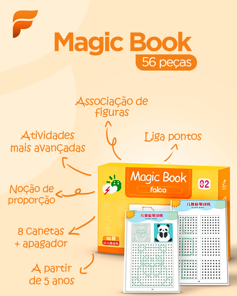 Caderno de Traço e Desenho Infantil Magic Book + Ebook Desenvolvimento Infantil (BRINDE!) - Startech Store