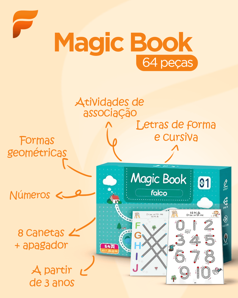 Caderno de Traço e Desenho Infantil Magic Book + Ebook Desenvolvimento Infantil (BRINDE!) - Startech Store