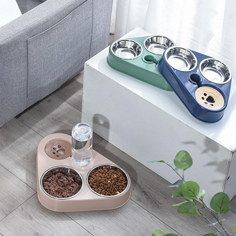 Tigela de Comida e Água com Garrafa para Pets - Startech Store